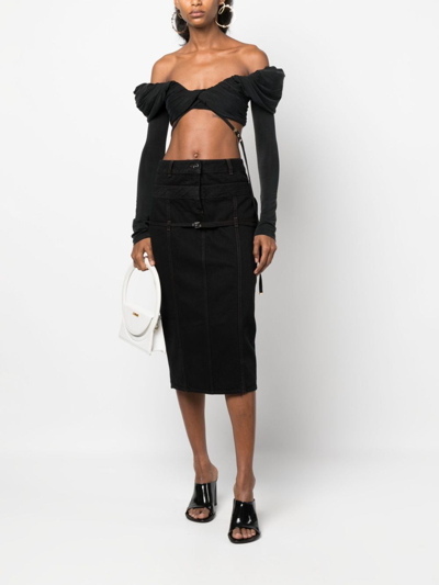 Jacquemus Le Haut Spalla Crop Top In Black