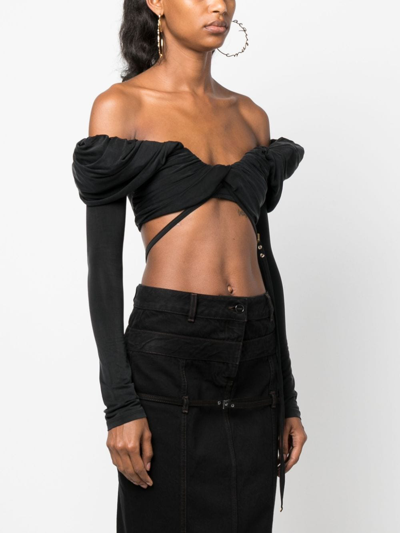 Jacquemus Le Haut Spalla Crop Top In Black