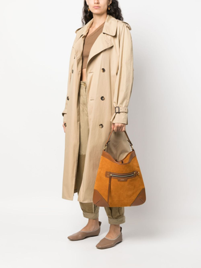 Shop Isabel Marant Suede-finish Leather Tote Bag In Braun