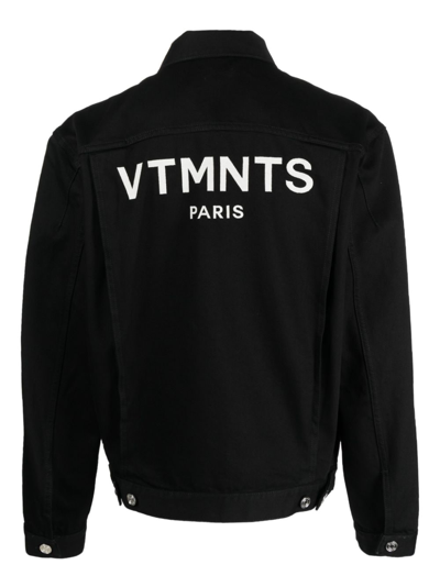 Vtmnts Embroidered Logo Jacket In Schwarz
