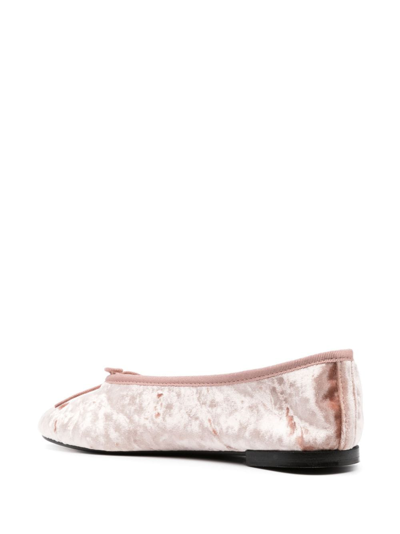 Repetto Crushed Velvet Ballerina Shoes In Rosa