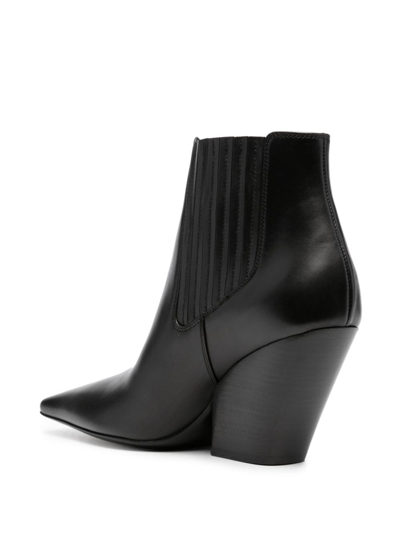 Casadei Ankle Boots In Black Leather In Schwarz
