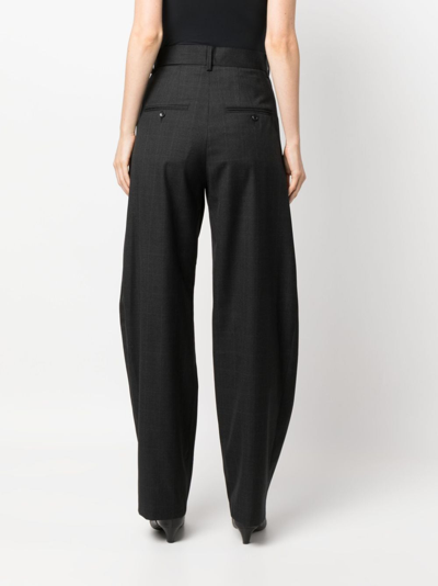 Shop Isabel Marant Sopiavea Checked High-waisted Trousers In Grau