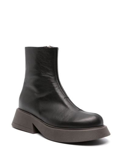 Shop Alysi Leather Ankle Boots In Schwarz