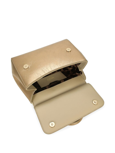 Dolce & Gabbana Sicily Metallic Leather Tote Bag In Gold