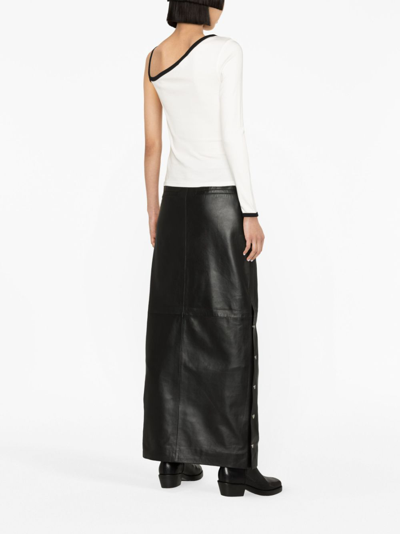 Courrèges Logo-embroidered One-shoulder Top In Weiss