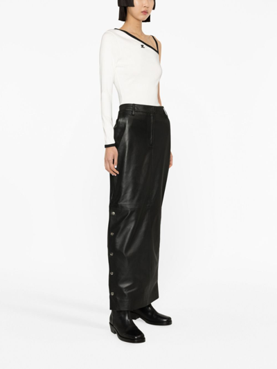 Courrèges Logo-embroidered One-shoulder Top In Weiss