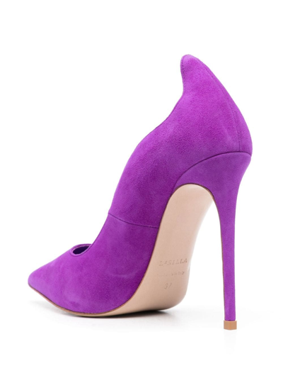 Shop Le Silla Ivy 125mm Suede Pumps In Violett