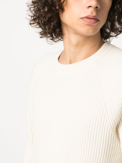 Shop Brunello Cucinelli Ribbed-knit Cashmere Jumper In Nude