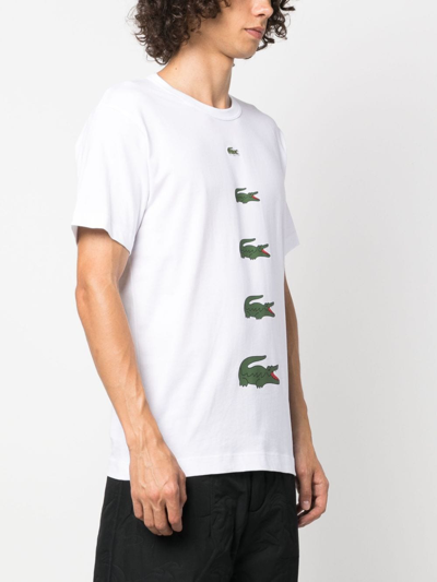 Shop Comme Des Garçons Shirt X Lacoste Logo-print T-shirt In Weiss