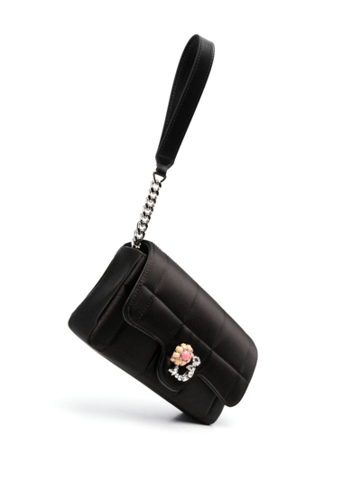Dsquared2 D2 Statement Quilted Clutch Bag In Schwarz