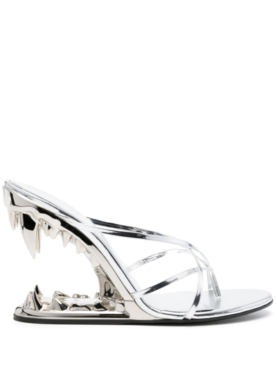 Shop Gcds Morso 108mm Thong Sandals In Silber
