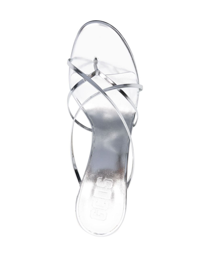 Shop Gcds Morso 108mm Thong Sandals In Silber