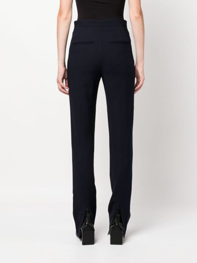 Totême Black Flared Tailored Pants In Viscose Blend Woman In Blau