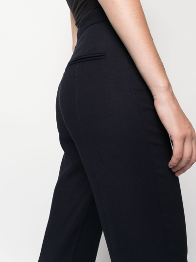Totême Black Flared Tailored Pants In Viscose Blend Woman In Blau