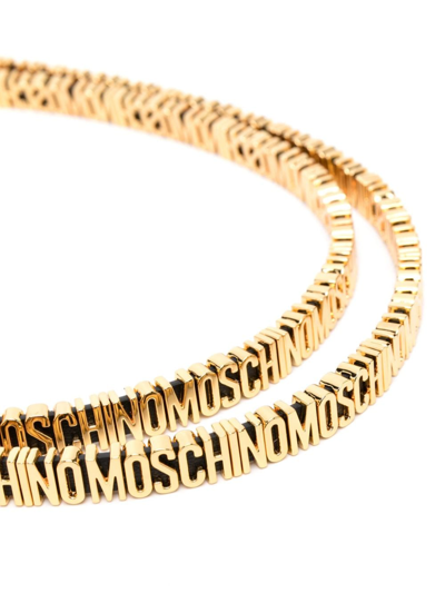 Moschino Versatile Leather Chain Link Belt In Schwarz