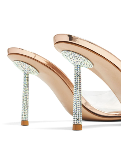 Shop Le Silla Bella 120mm Crystal-embellished Mules In Nude