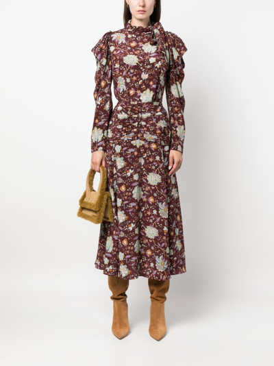 Shop Ulla Johnson Floral-pattern Silk Blouse In Rot