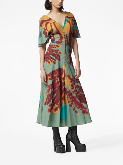 Altuzarra Pelopenese Viscose Crepe Midi Dress In Mehrfarbig