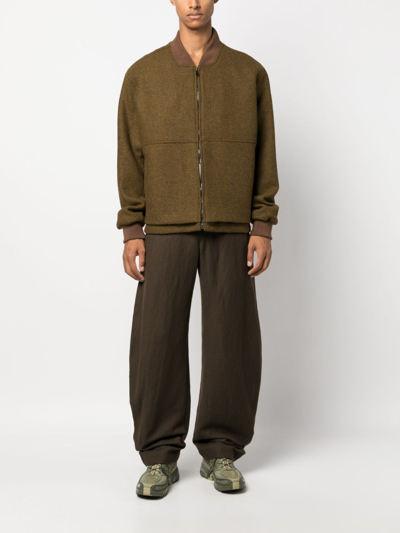 Costumein Baseball-collar Virgin Wool Bomber-jacket In Grün