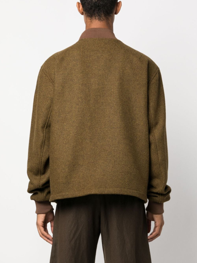 Costumein Baseball-collar Virgin Wool Bomber-jacket In Grün