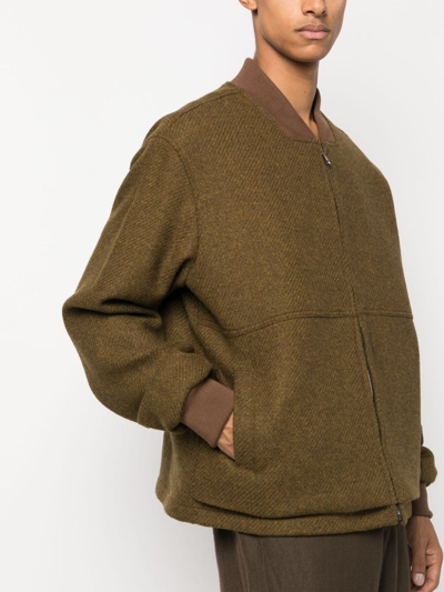 Costumein Baseball-collar Virgin Wool Bomber-jacket In Grün