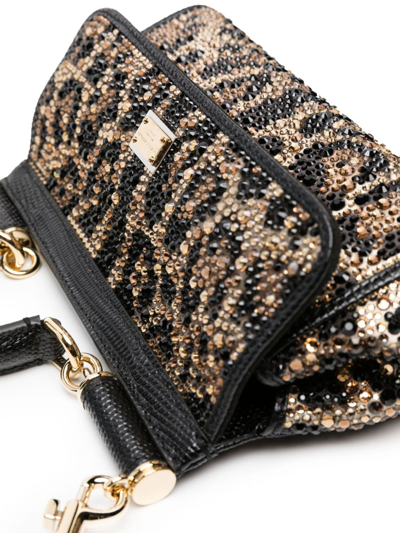 Shop Dolce & Gabbana Medium Sicily Embellished Leather Bag In Black