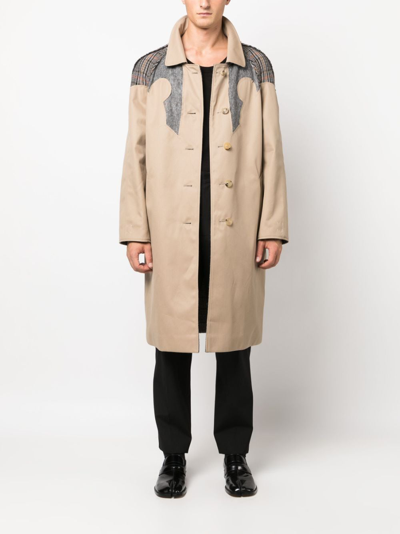 Maison Margiela Pendleton Reversible Trench Coat In Nude