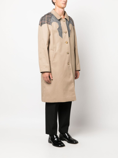 Maison Margiela Pendleton Reversible Trench Coat In Nude