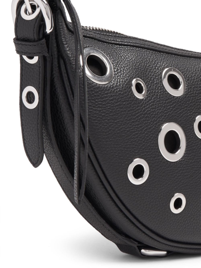 By Far Leather Shoulder Bag With Studs And Grommet Detailing In Black