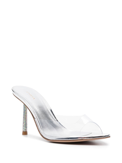 Shop Le Silla Bella 120mm Crystal-embellished Sandals In 921 Argento