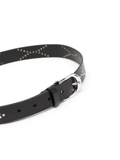 Shop Isabel Marant Stud-embellished Leather Belt In Schwarz