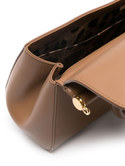 Dolce & Gabbana Sicily Leather Tote Bag In Braun
