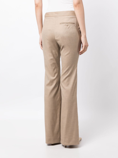 Shop Twp Tailored Bootcut Trousers In Nude