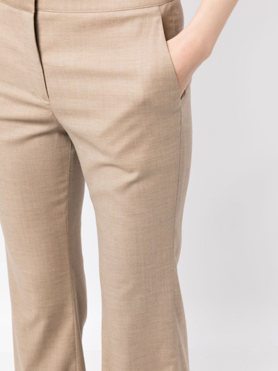 Shop Twp Tailored Bootcut Trousers In Nude
