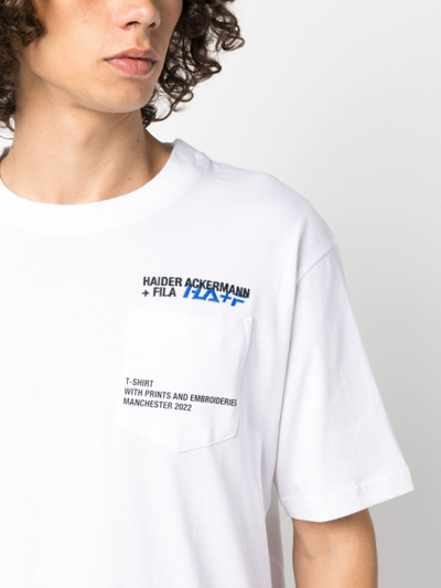 Shop Haider Ackermann X Fila Donato T-shirt In Weiss