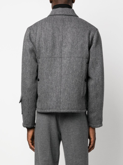 Shop Fursac Flap-pocket Virgin Wool Jacket In Grey