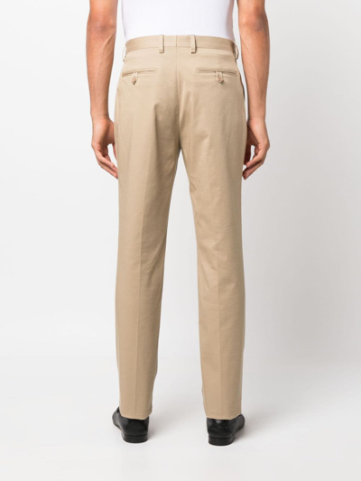 Shop Etro Mid-rise Stretch-cotton Chinos In Nude