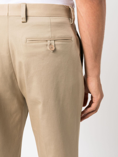 Shop Etro Mid-rise Stretch-cotton Chinos In Nude