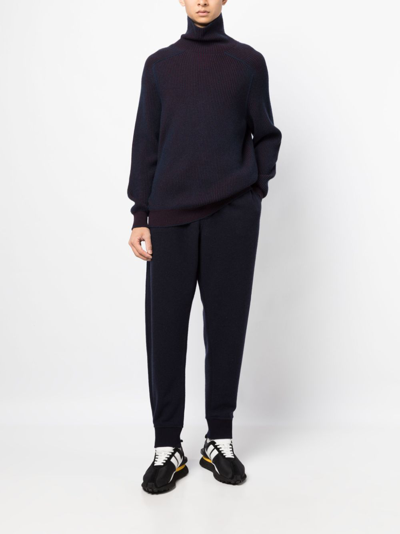 Giorgio Armani High-waist Tapered-leg Trousers In Blau