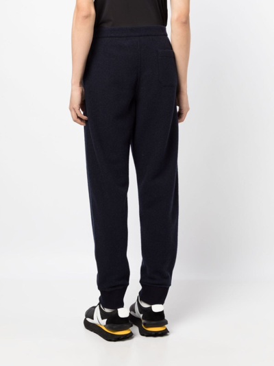 Shop Giorgio Armani High-waist Tapered-leg Trousers In Blau