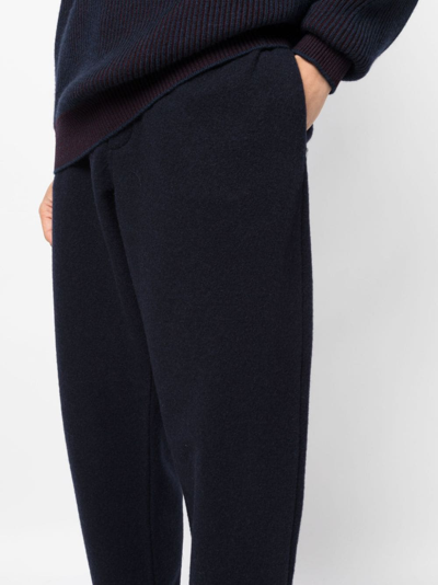 Shop Giorgio Armani High-waist Tapered-leg Trousers In Blau