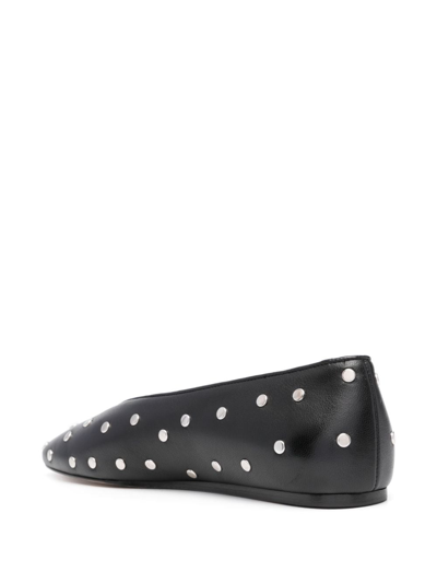 Le Monde Beryl Luna Stud-embellished Leather Ballerina Shoes In Schwarz