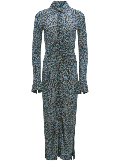Shop Altuzarra Claudia Graphic-print Midi Dress In Blau
