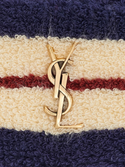 Saint Laurent Wristbands In Terrycloth In Blau