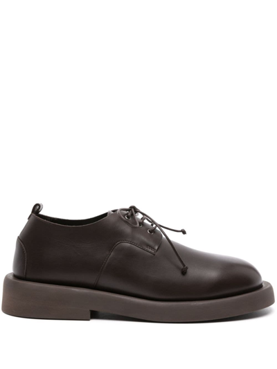 Shop Marsèll Round-toe Leather Derby Shoes In Braun