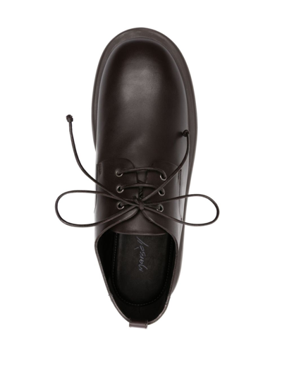 Shop Marsèll Round-toe Leather Derby Shoes In Braun