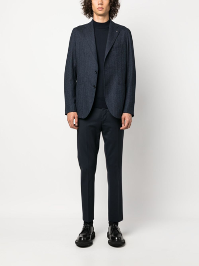Roberto Collina High-neck Merino-wool Jumper In Blau