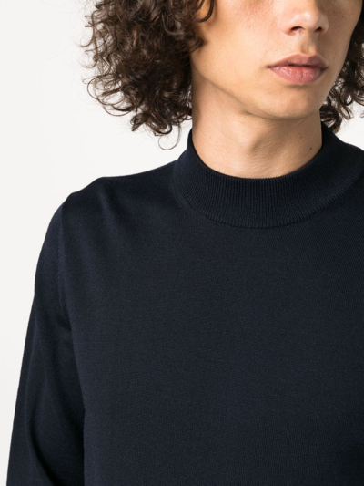 Roberto Collina High-neck Merino-wool Jumper In Blau