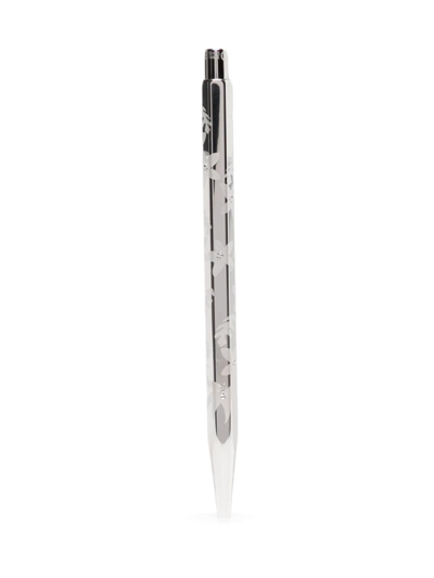 Shop Caran D'ache Floral-pattern Ballpoint Pen In Silber